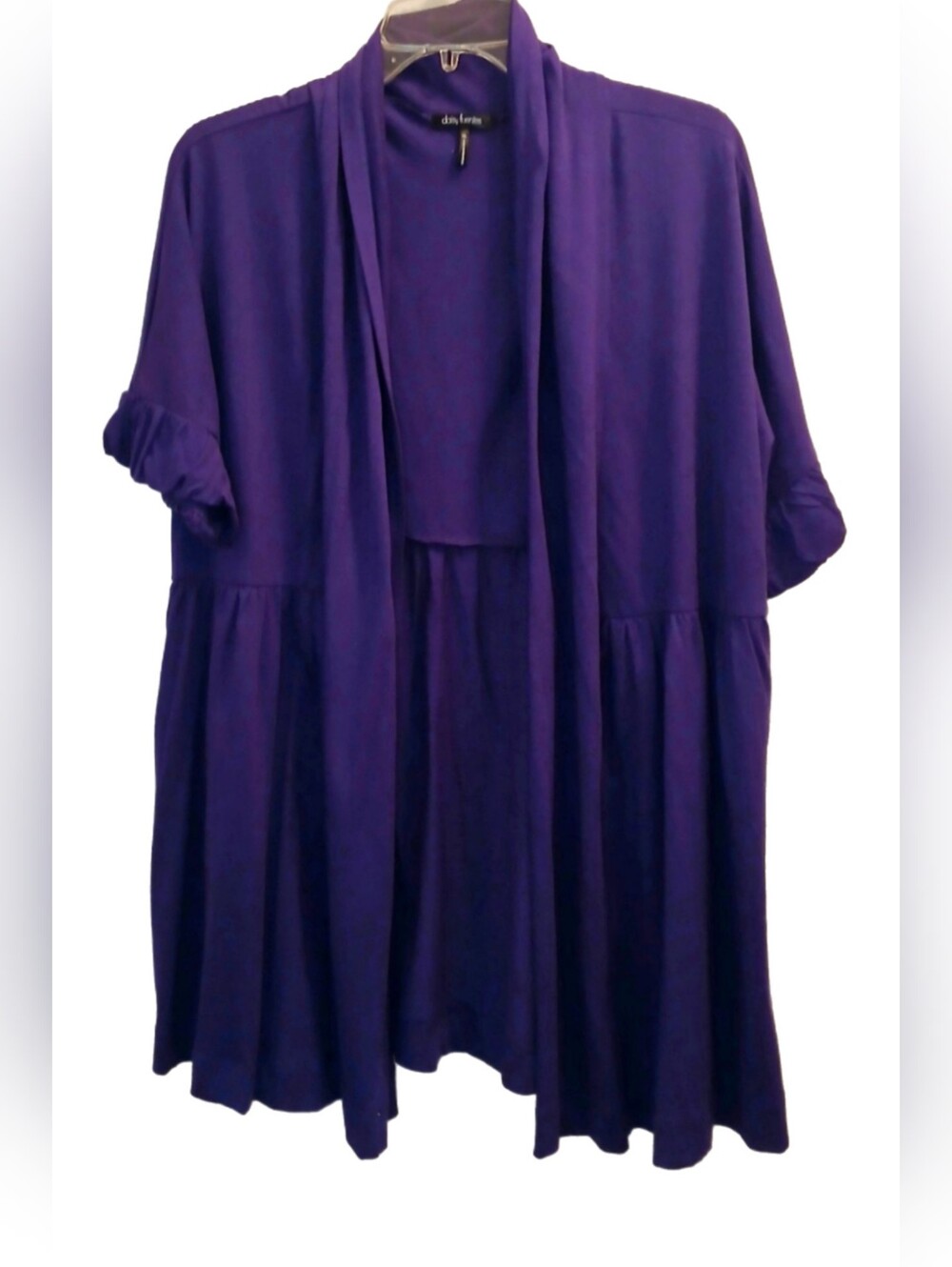 Daisy Fuentes Purple Open Front Knit Cardigan - Size XL